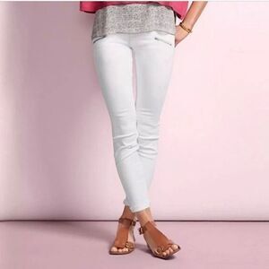 Cabi Zip Skinny Jean White